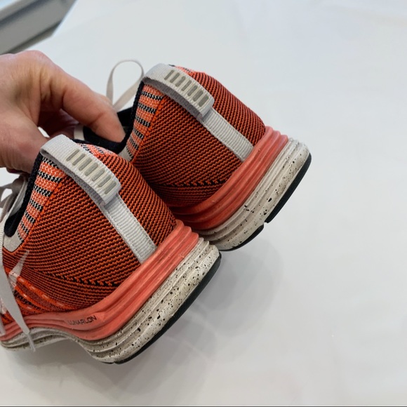 Nike Flyknit Lunar 1 Orange Sneakers GUC 8 - Picture 5 of 8